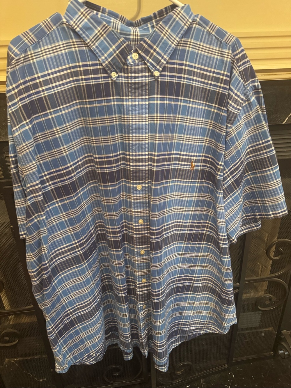 Polo by Ralph Lauren Blue Plaid Short-Sleeve Button-Down Shirt